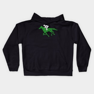 Race Horse Shamrock with Jockey Horse Funny lucky racing lover Kids Hoodie